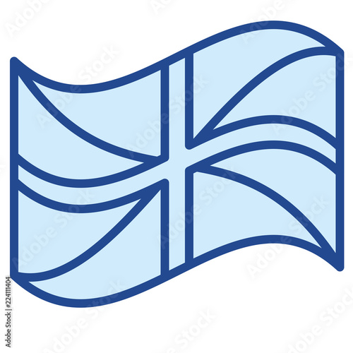Fahne (Union Jack) des Vereinigten Königreichs / Großbrittanien Vector Icon Illustration