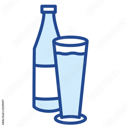 Bier und Bierglas Vector Icon Illustration