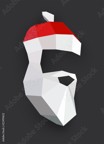 Polygonal Santa's beard. Vector illustration
