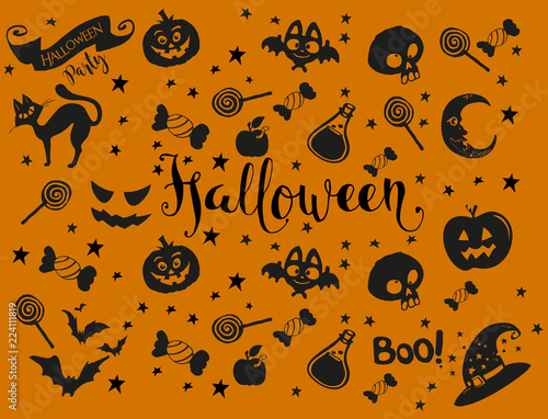 Halloween vector seamless pattern