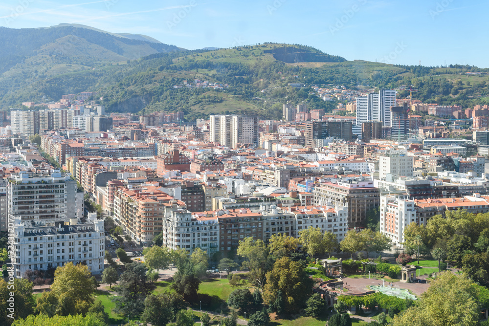 panoramic view of Bilbao skyline, Spain