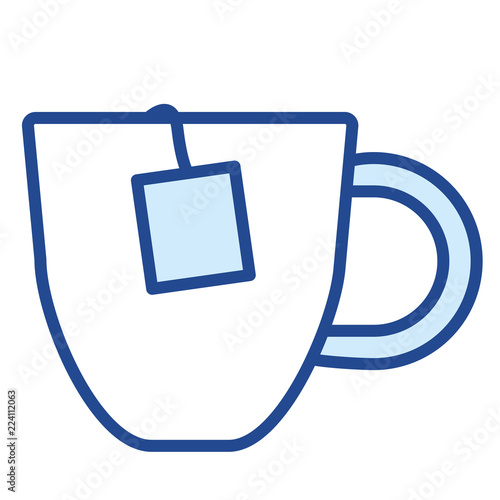Tasse Tee mit Teebeutel Vector icon Illustration