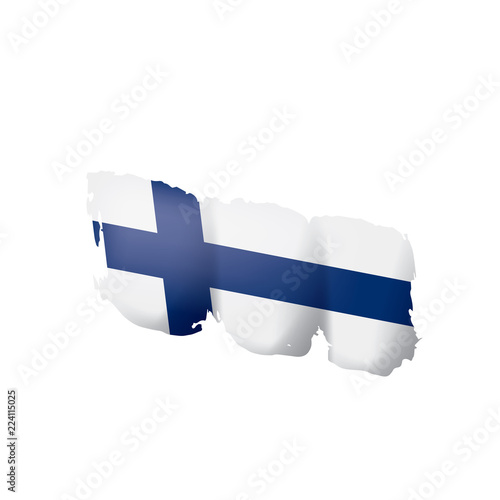 Finland flag, vector illustration on a white background.