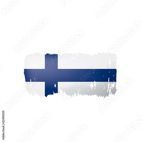 Finland flag, vector illustration on a white background.