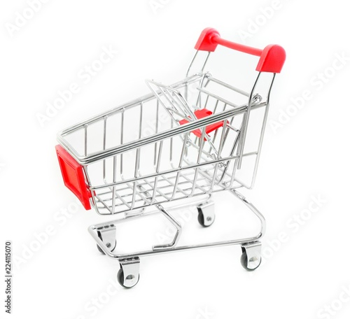Cart for supermarket with isolated background