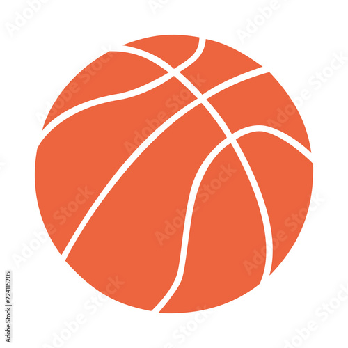 Basketball ball vector  simple clean design logo  brand white normal lines orange white © sentio_art