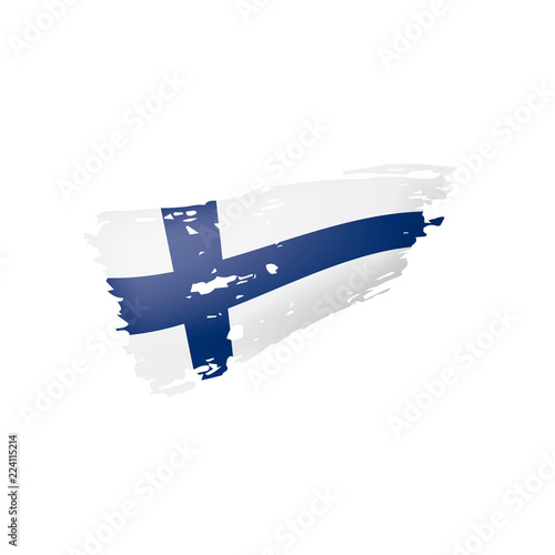 Finland flag, vector illustration on a white background.