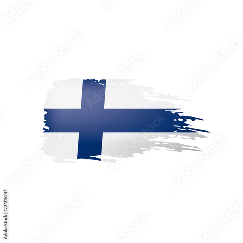 Finland flag, vector illustration on a white background.