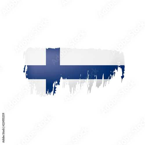 Finland flag, vector illustration on a white background.