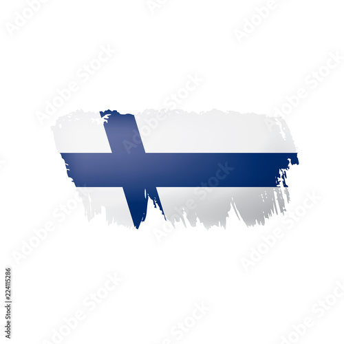 Finland flag, vector illustration on a white background.