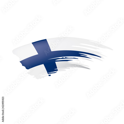 Finland flag, vector illustration on a white background.