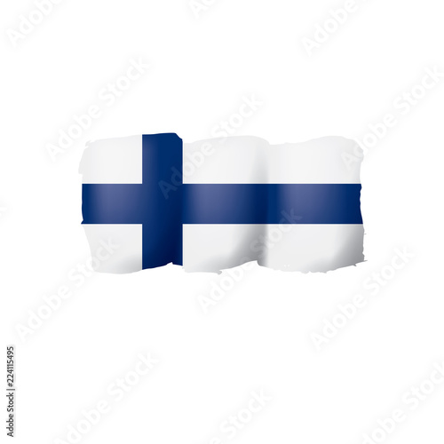 Finland flag, vector illustration on a white background.