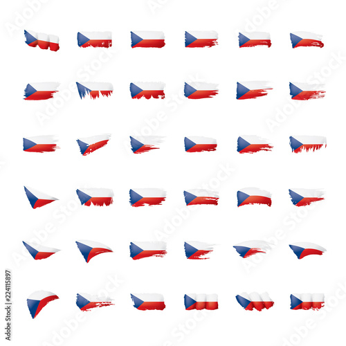 Czechia flag, vector illustration on a white background.