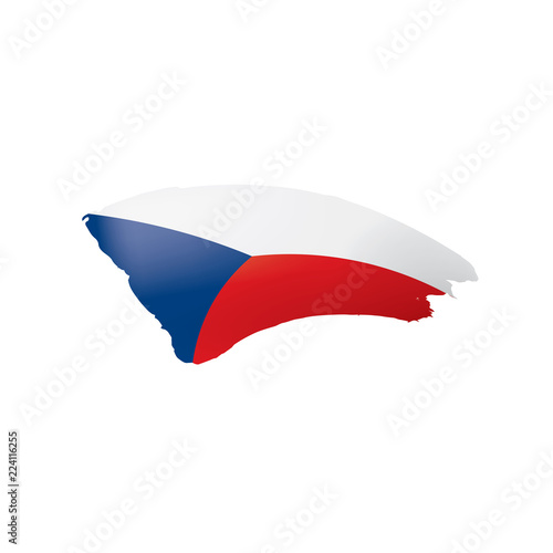 Czechia flag, vector illustration on a white background.