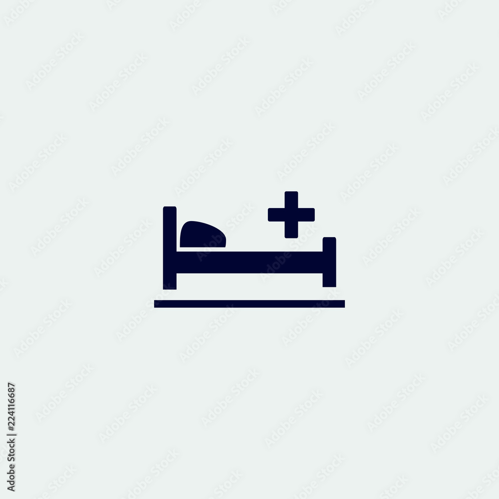 hospital bed icon, vector illustration. flat icon hospital bed icon, vector illustration. flat icon