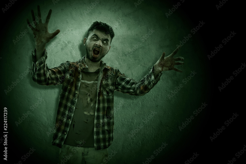 Fototapeta premium Scary zombie man