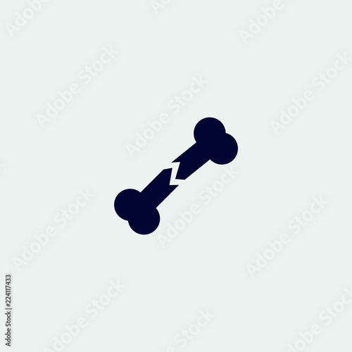broken dog bone icon, vector illustration. flat icon