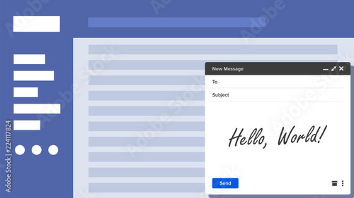 Email Blank Template Vector. For Website Letter. Contact Form. Web Interface. Mail Illustration