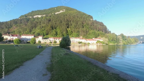 
Park on the shore of the French lake of Nantua.   France. photo