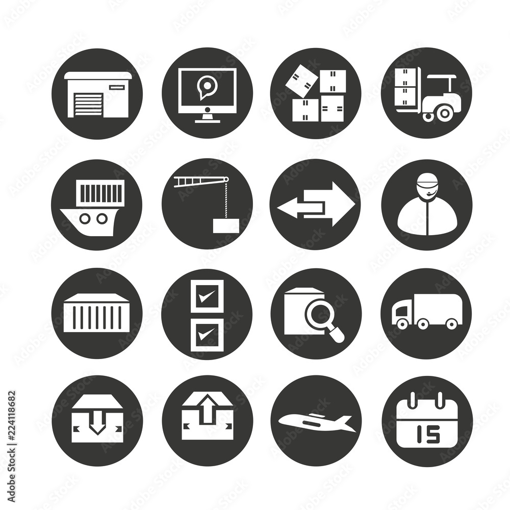 shipping and logistics set circle button style shipping and logistics set circle button style