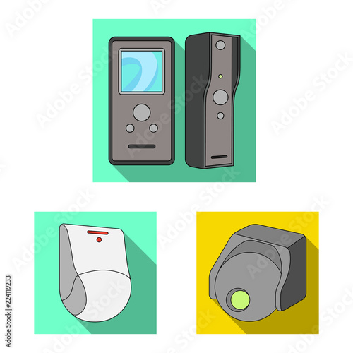 Vector illustration of cctv and camera sign. Collection of cctv and system vector icon for stock.