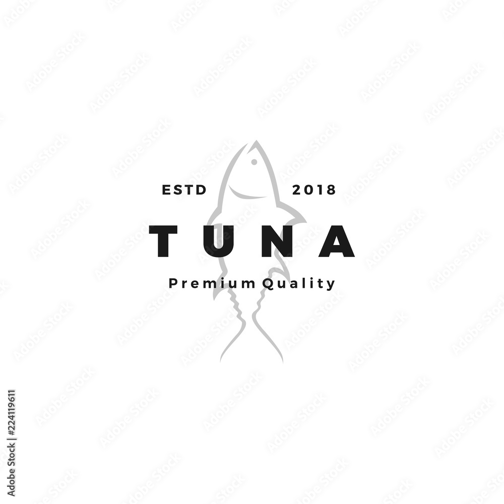 tuna fish logo emblem label seafood vector icon tuna fish logo emblem label seafood vector icon