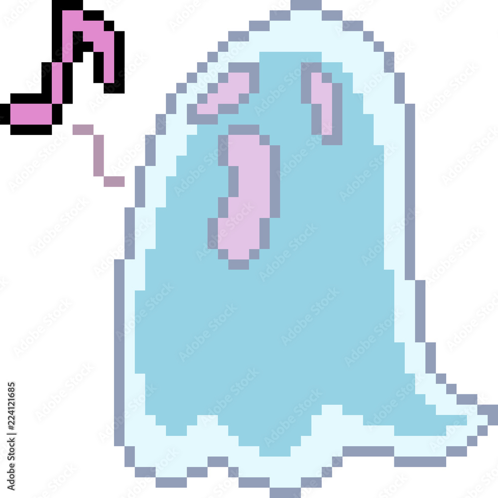 vector pixel art halloween ghost