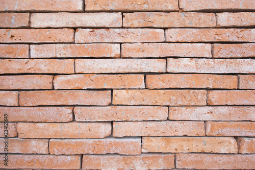 Background and texture of orange brick wall. Vintage style.