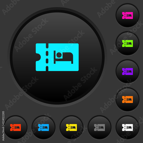 Accommodation discount coupon dark push buttons with color icons