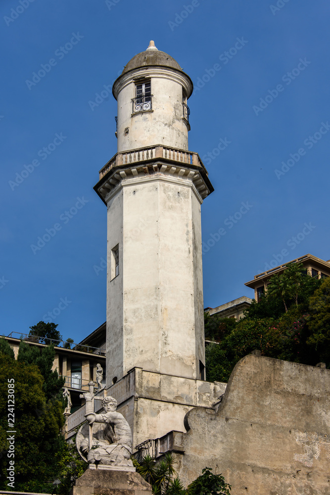 Tower and Statue in Genoa
