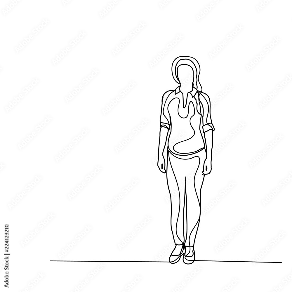 vector, isolated, sketch, lines the girl is walking, alone vector, isolated, sketch, lines the girl is walking, alone