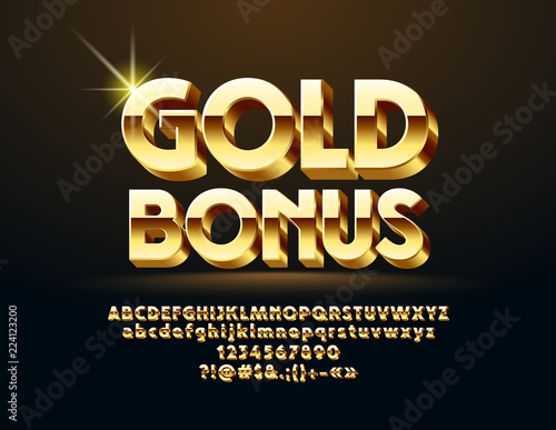 Canvas Print Vector glossy Sign Gold Bonus