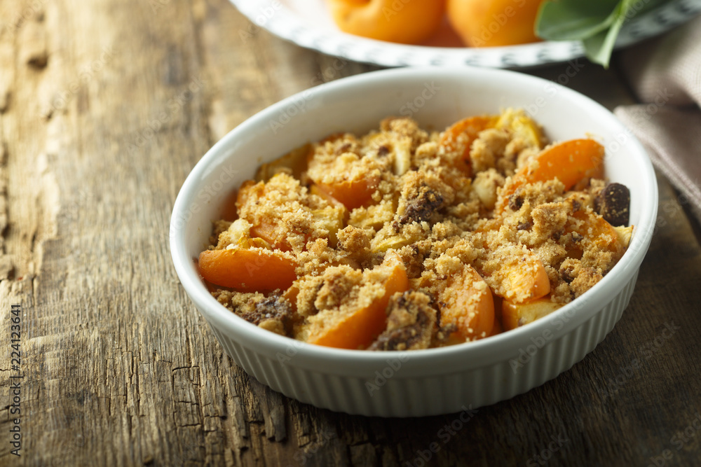 Homemade apricot crumble Homemade apricot crumble