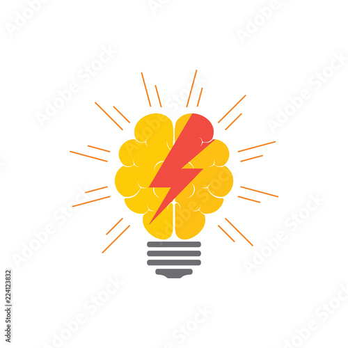 brain storm light bulb symbol vector