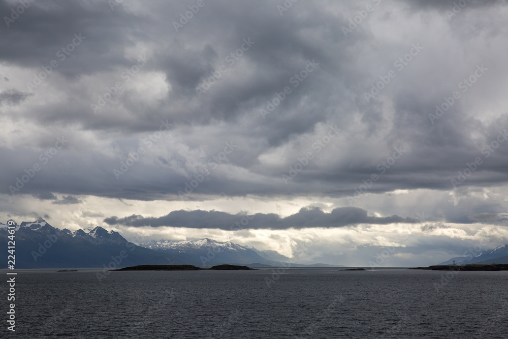 Antarctica landscape with ocean iceland bergs Antarctica landscape with ocean iceland bergs