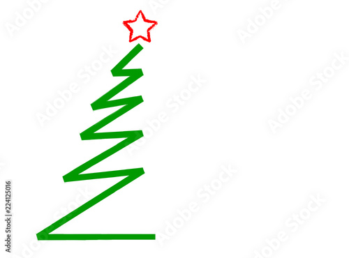 abstract christmas tree, isolated on white,vector illustration