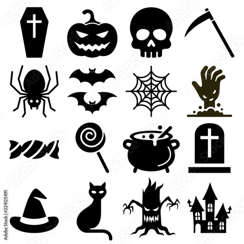 Halloween icons vector illustration.