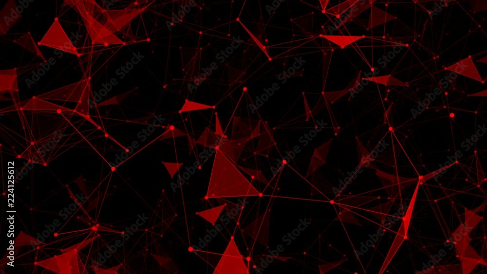Red elements.Abstract space background, geometry surfaces, lines and ...