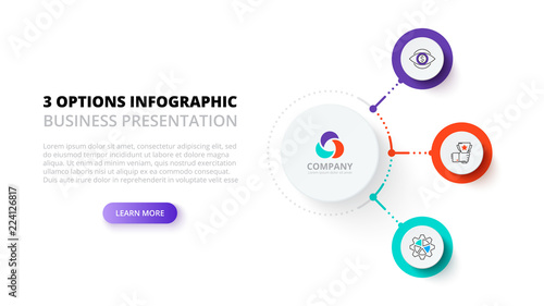 Business data visualization. Process chart. Abstract elements of graph, diagram with 3 steps, options, parts or processes. Vector business template for presentation. Creative concept for infographic.