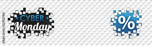 Checkered Paper Headline Cyber Monday Tiles Sale Percent