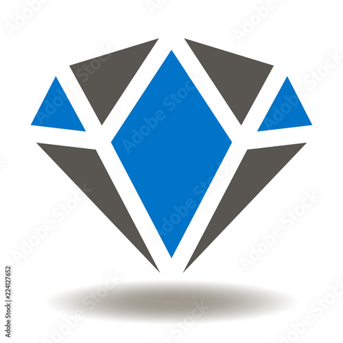 Diamond Icon Vector. Brilliant business industry illustration. The market of precious stones logo. Brilliance Perfect Success Quality Symbol.