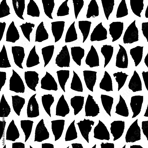 Grungy seamless pattern with hand drawn triangles.