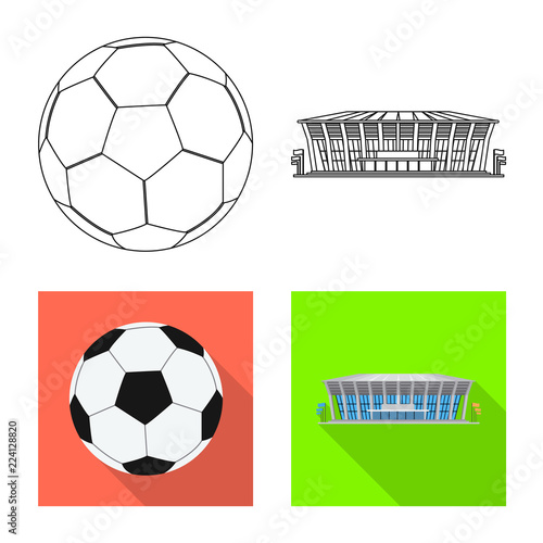 Vector design of soccer and gear icon. Collection of soccer and tournament stock symbol for web.