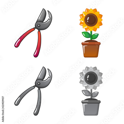 Vector design of farm and agriculture logo. Set of farm and plant vector icon for stock.