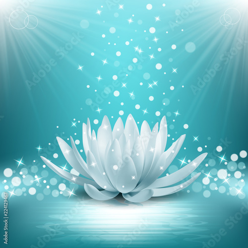 Magic lotus flower. Vector illustration