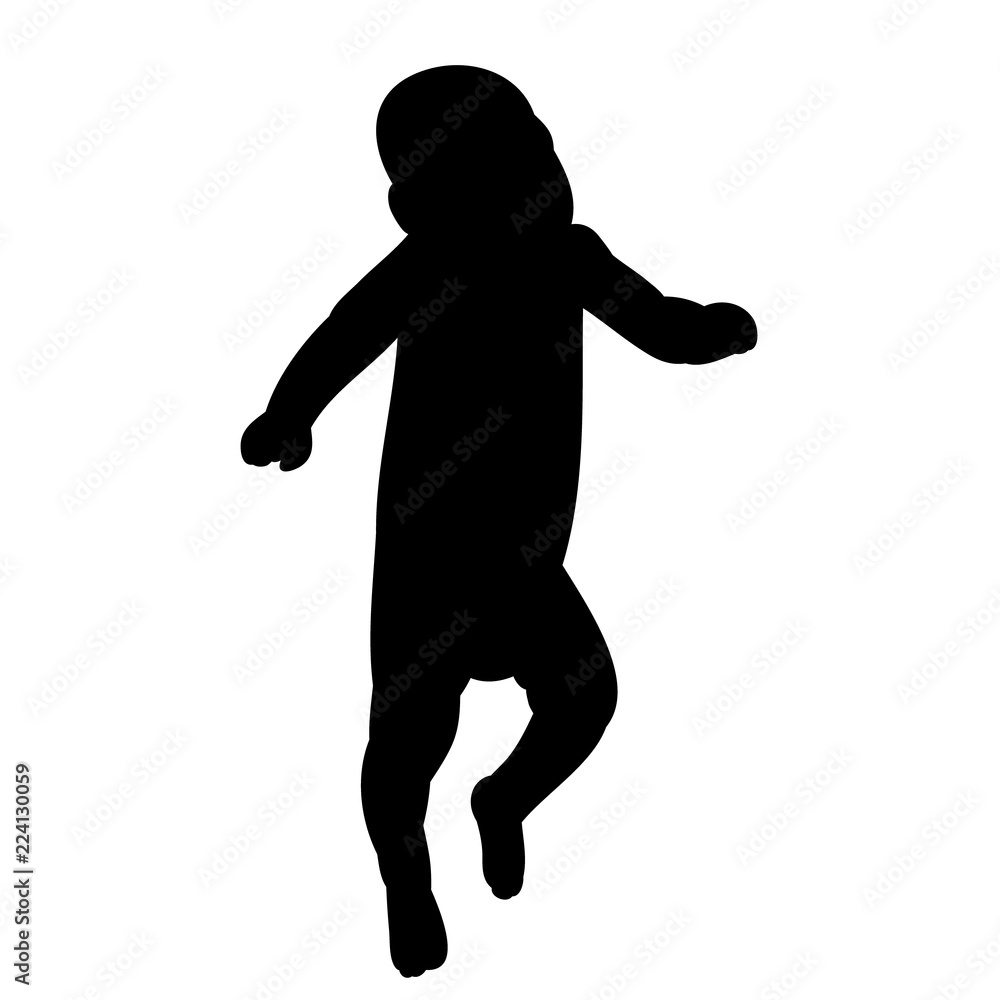 vector, isolated silhouette baby