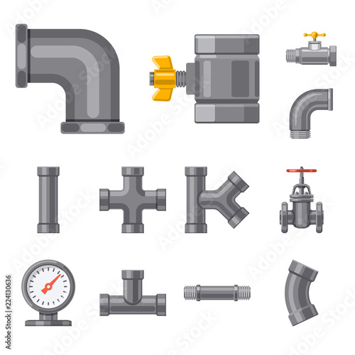 Vector design of pipe and tube logo. Collection of pipe and pipeline stock symbol for web.