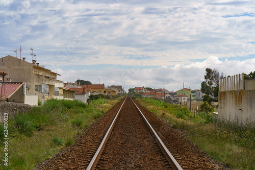 The railroad going into the distance