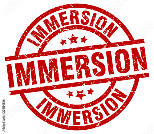 immersion round red grunge stamp
