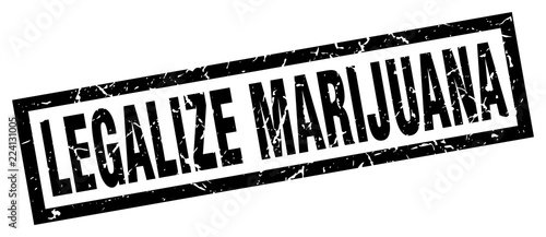 square grunge black legalize marijuana stamp
